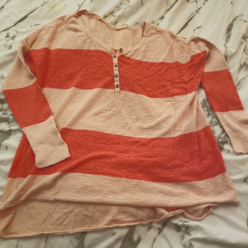 Free People Beach striped Henley long sleeve